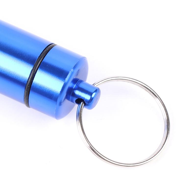 Mini Portable Aluminum Alloy Pill Bottle Cartridge Keychain Outdoor Waterproof Sealed Pill Box