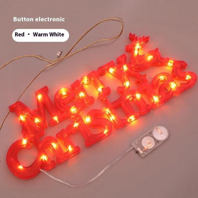 1-3PCS LED 3D Merry Christmas Letter Marquee Light Standing Tabletop Sign Festive Decoration Holiday Party Ornament Home Decor