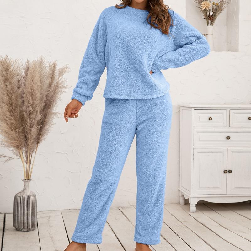Plus Size Sweatshirt Pant Suit Loose Casual Homewear Double-sided Plush Two-piece Set
