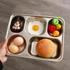 304 Stainless Steel Partitioned Dinner Plate Lunch And Dinner Tray Divided Plates Dinnerware Plate Thick Compartmentalized Plate