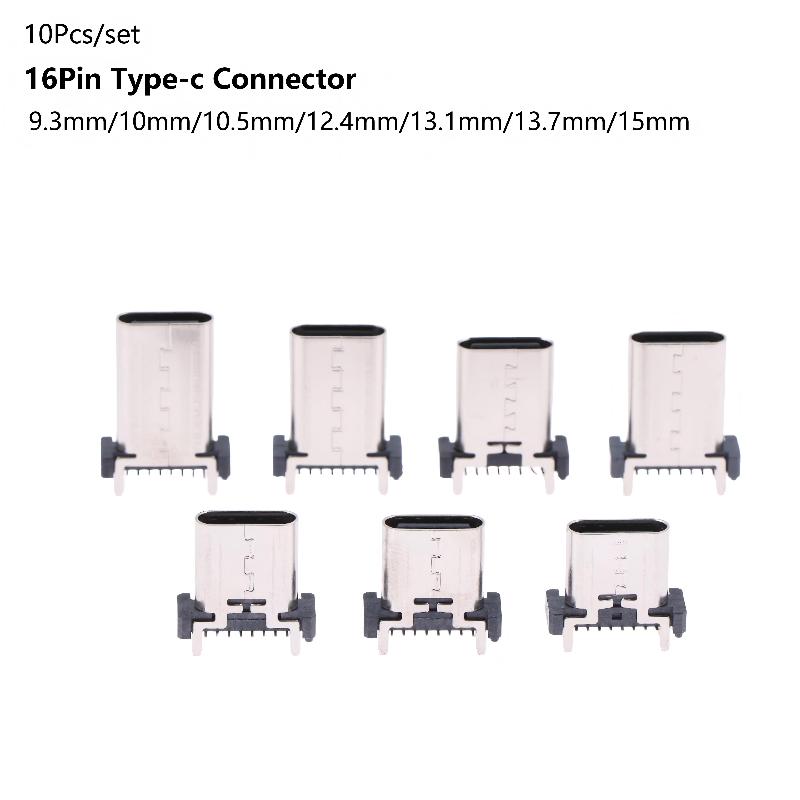 Разъем USB Type C Female 16-контактный, 180 градусов, для промышленных устройств, DIY сборки