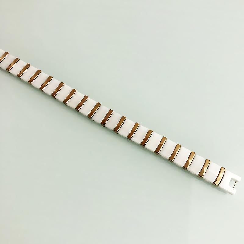 Цвет розового золота, стальной белый/черный керамический браслет-цепочка для мужчин и женщин, биогерманиевый магнитный браслет, женские ювелирные изделия