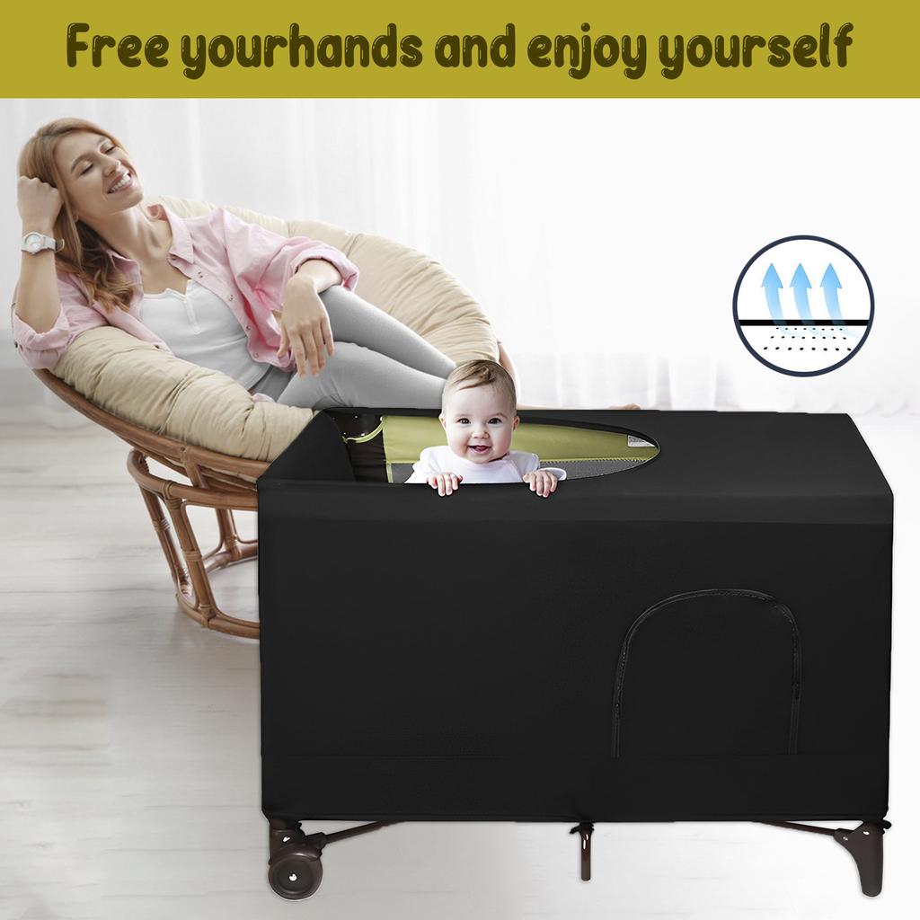 Детское покрывало для кроватки, затемняющий балдахин для кроватки, дышащее, эластичное, портативное, затемняющая палатка для детской кроватки, безопасный, компактный солнцезащитный козырек для путешествий