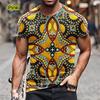 Summer New Summer 3D Abstract Print Short Sleeve T-shirt Oversized Men's Casual Creativity T-shirt Loose Top Casua