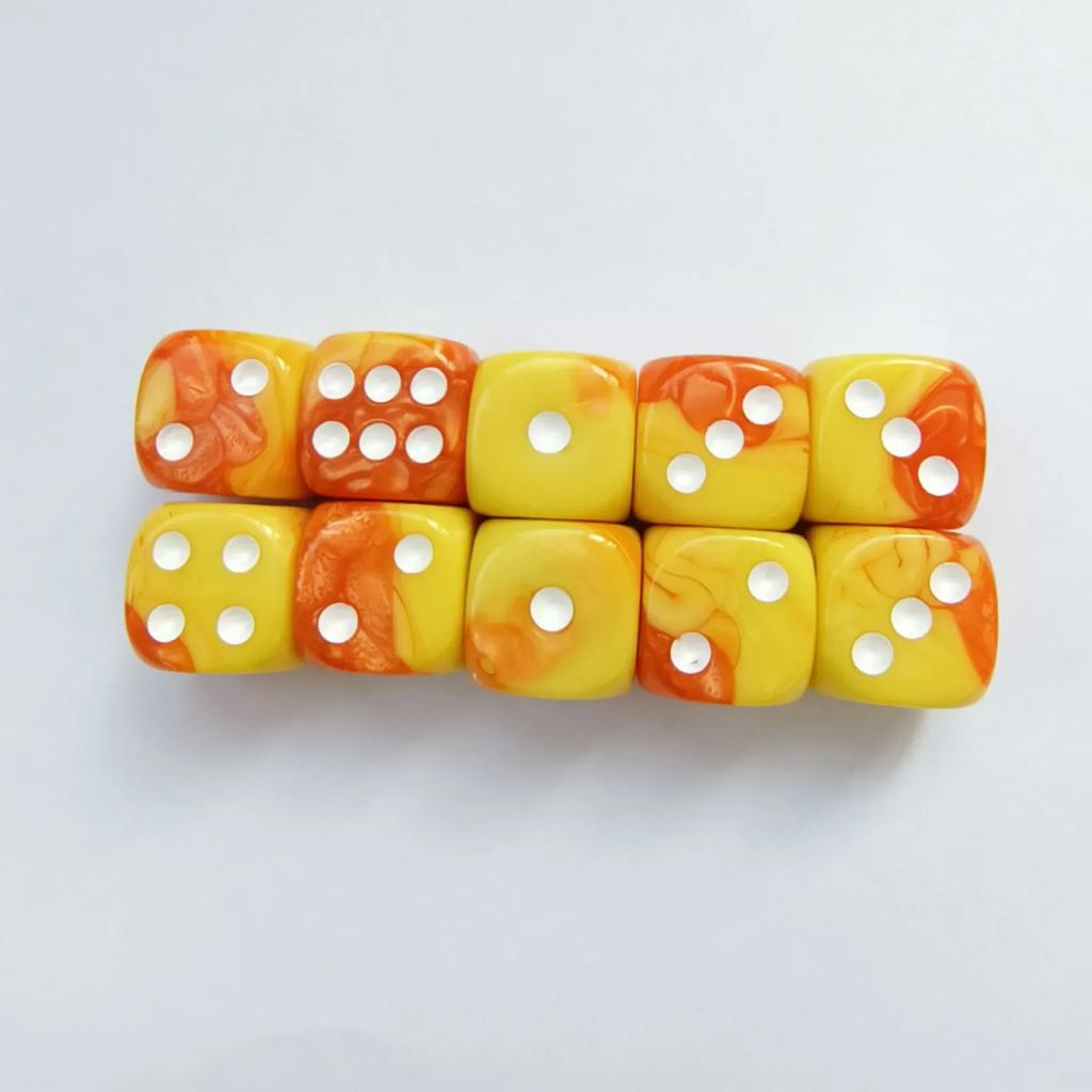 10 шт./набор 16 мм разноцветные игральные кости акриловые цифровые игральные кости для Dnd Rpg Cthulhu Running Team настольная игра настольная игра Dnd Dice Set