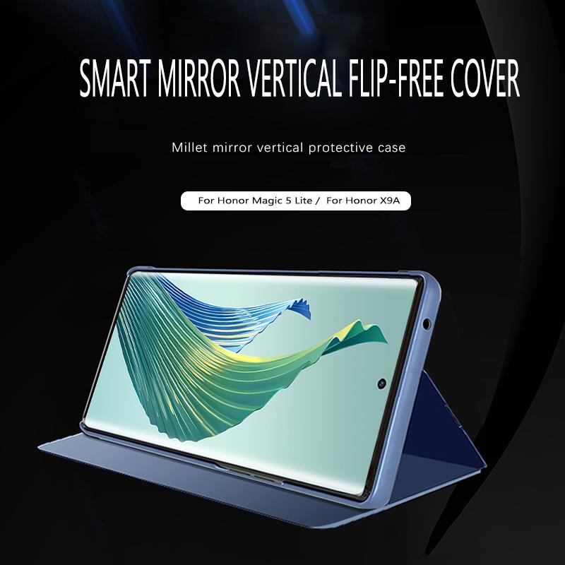 For Honor Magic 5 6 Lite Case 360 Full Protection Flip Mirror Stand Funda For Honor X9b X8b X9A X9 X8 X7 50 70 90 200 Lite Cover