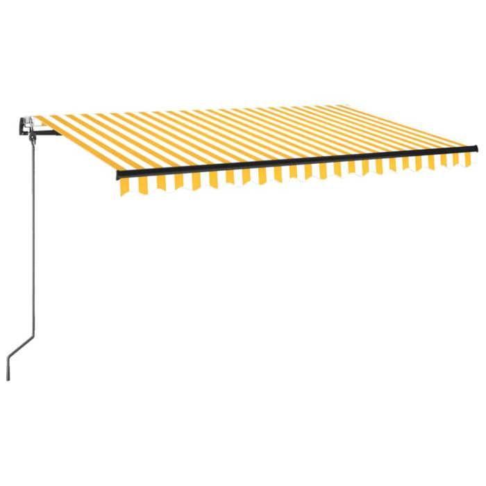 Maison Exclusive - Auvent automatique capteur de vent LED 450x350cm Jaune et blanc