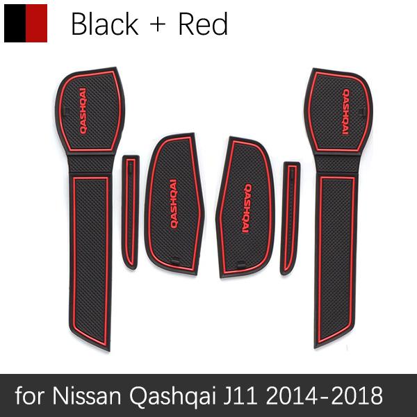 Противоскользящие коврики для ворот и пазов, коврики с дверными пазами для Nissan Qashqai J11 2014 2015 2016 2017 2018 Rogue спортивные аксессуары 6 шт./компл.