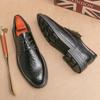 Luxury Brand Men's Leather Business Shoes Elevated Shoes Brogue Shoes Men's Banquet Dress Shoes Pointed Loafers Free Delivery