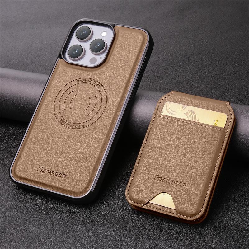 Роскошный кожаный кошелек-чехол для телефона для iPhone 16 15 Pro 14 13 12Pro 11 XS Pro Max XR Совместимый Магнитный MagSafe Беспроводная зарядка