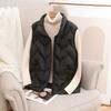 Autumn and Winter New Down Cotton Vest Large Size Stand-up Collar Cotton Vest Middle-aged and Elderly Women's Warm Top Vest