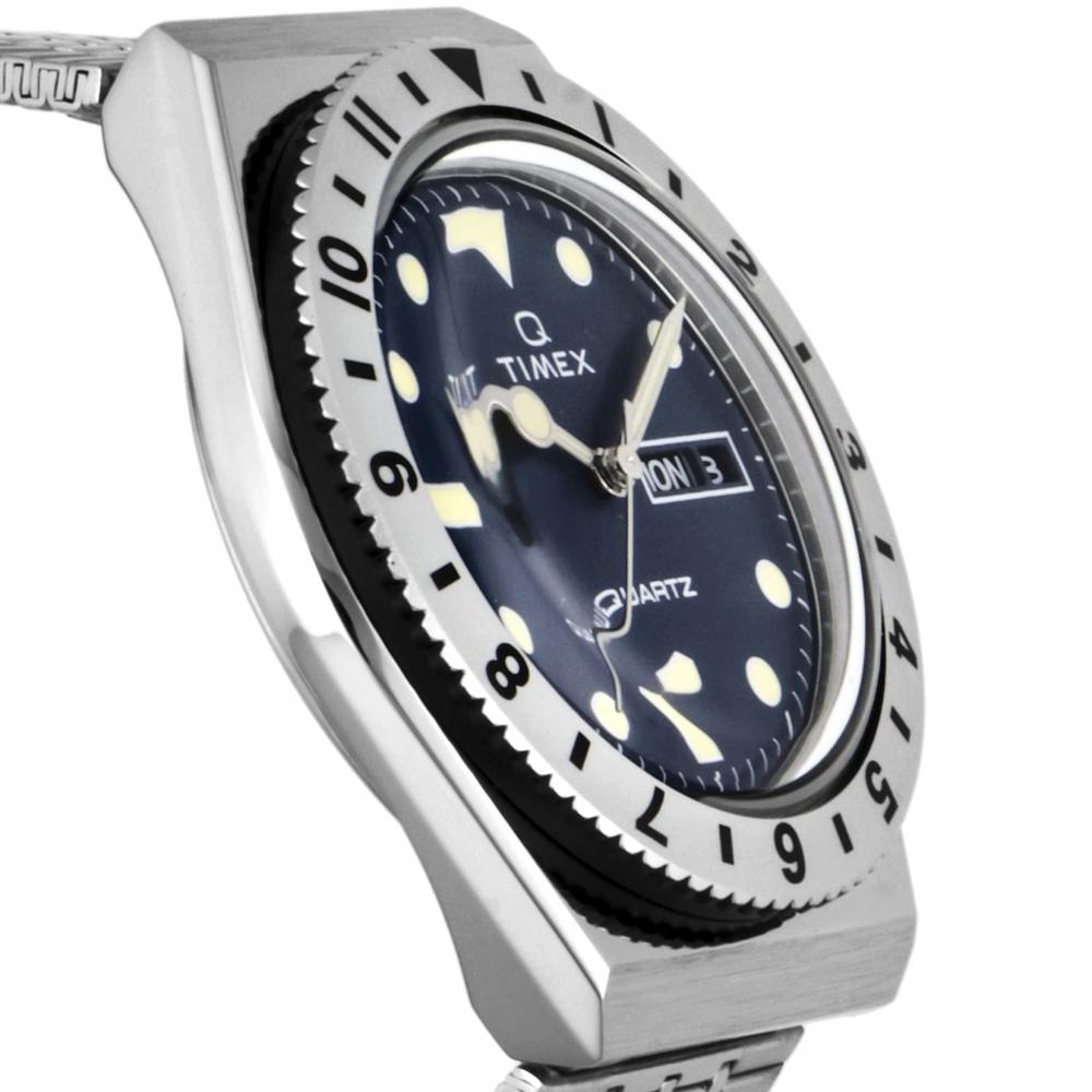 TIMEX Часы Timex QTimex Синий циферблат Нержавеющая сталь Акрил Кварцевый Японский механизм 38MM Американские часы TW2V18300 Серебряный