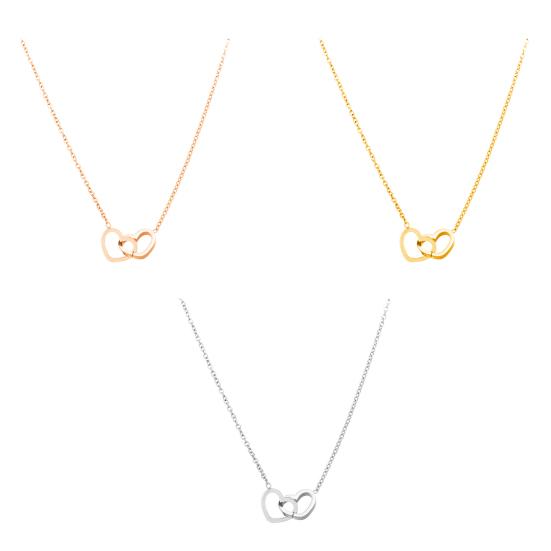 Двойное ожерелье в форме сердца Полое ожерелье с подвеской в форме сердца Цепочка на День святого Валентина День рождения Годовщина