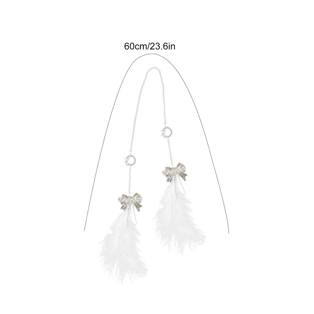 Rearview Mirrors Hangings Elegant Feather Keychain Pendant Lucky Decorative Suspending Ornaments Multifunctional Car Interior