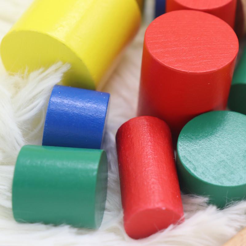 Educational Wooden Blocks for Shape and Size Recognition, Hand-Eye Coordination, and Cognitive Skills Development in Children