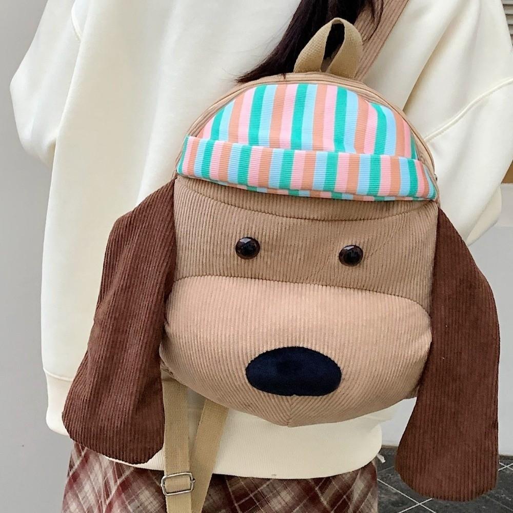 Fluffy Cartoon Plush Backpack Stuffed Students School Bag Dog Plush Doll Knapsack Kid Girl Boy