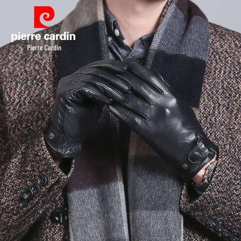 Мужские теплые кожаные перчатки для вождения Pierre Cardin