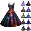 Women's Fashion  Printed Sexy Strapless Gothic Cocktail Dress Punk. Vintage Dress.