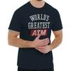 Worlds Greatest ATM Dad Joke Fathers Gift Mens Casual Crewneck T Shirts Tees