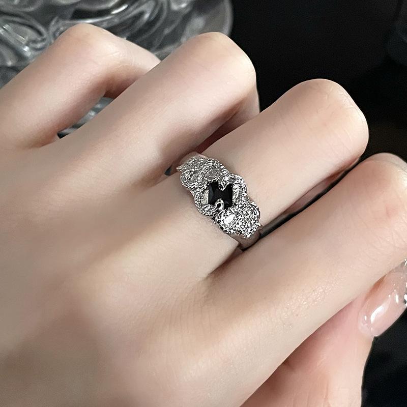 Темная змея личность винтажный французский неровные складки продвинутый смысл холодный ветер открывающее кольцо женское