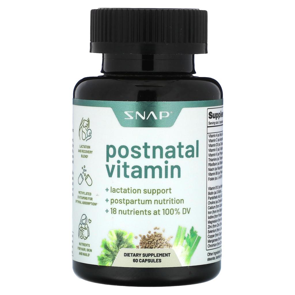 Snap Supplements Postpartum Vitamins, 60 Capsules