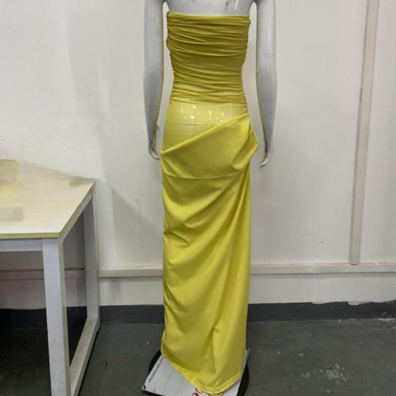 Сексуальное однотонное платье в сетку с одним вырезом и открытой талией в европейском и американском стиле