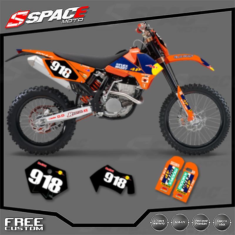 SPACE Custom Motorcycle Graphics Background Decal for KTM 2005 2006 SXF 2006 2007 XCF 2005 2006 2007 EXC Decals Stickers Kits 07