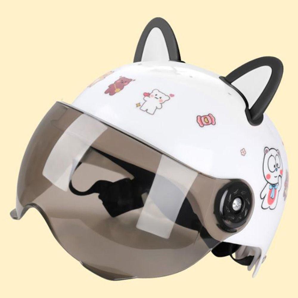 Styling Cartoon Motocross Stickers Motorcycle Helmet Cat Ears Helmet Decoration Helmet Cat Ears