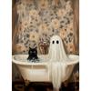 Spooky Witch Cat Reading Pumpkin Landscape Halloween Poster Canvas Wall Art Home ation