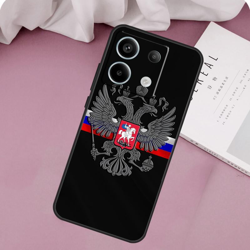 Russia Flag Coat Arms Case For Redmi Note 13 Pro Plus 9 10 11 12 Pro 10S 11S 12S Redmi 12 9C 10C 12C 13C Cover