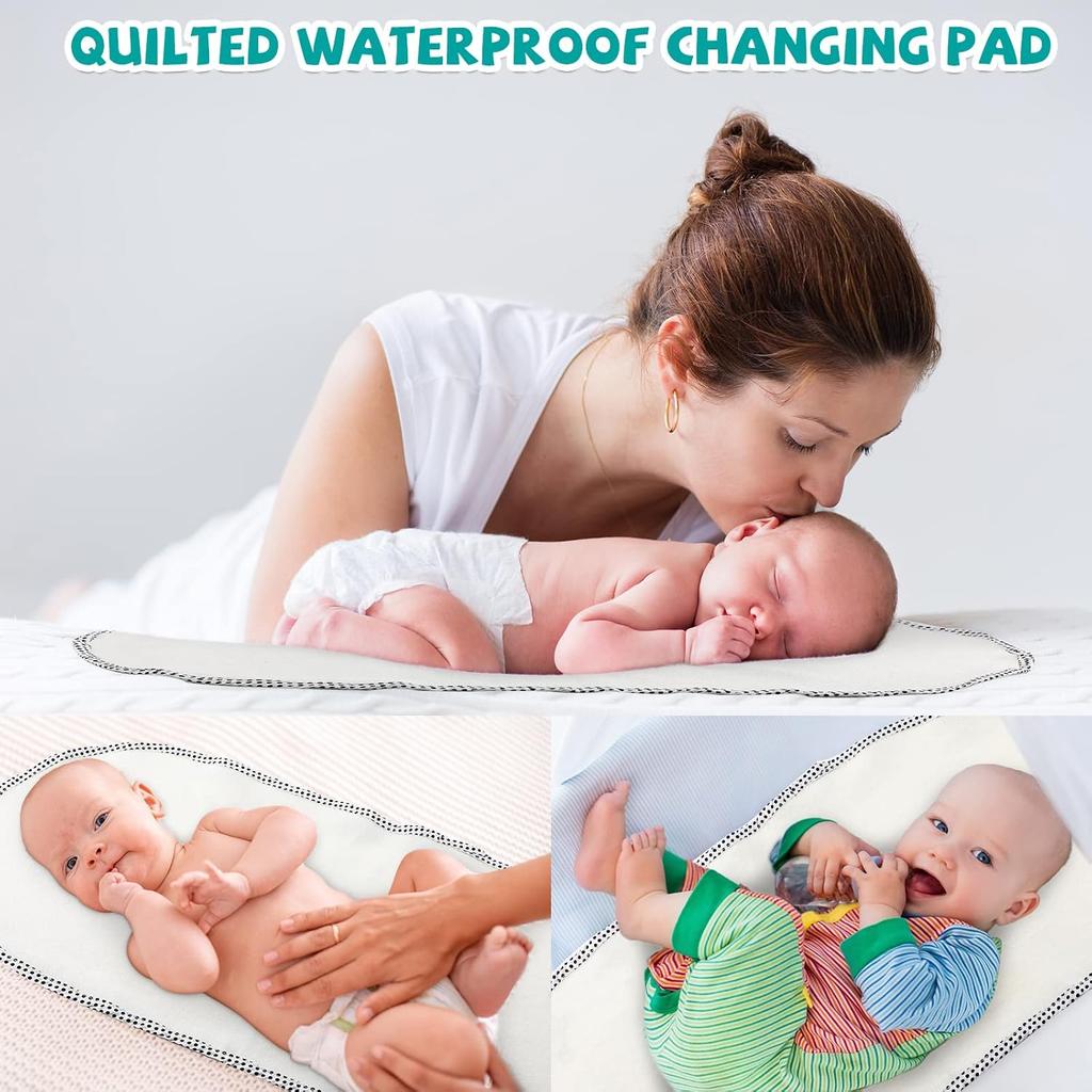 Chumia 12 Pack Baby Waterproof Changing Pad Liners Portable Baby Changing Mat Soft Flannel Cotton Reusable Table Cover Liners for Boys Girls