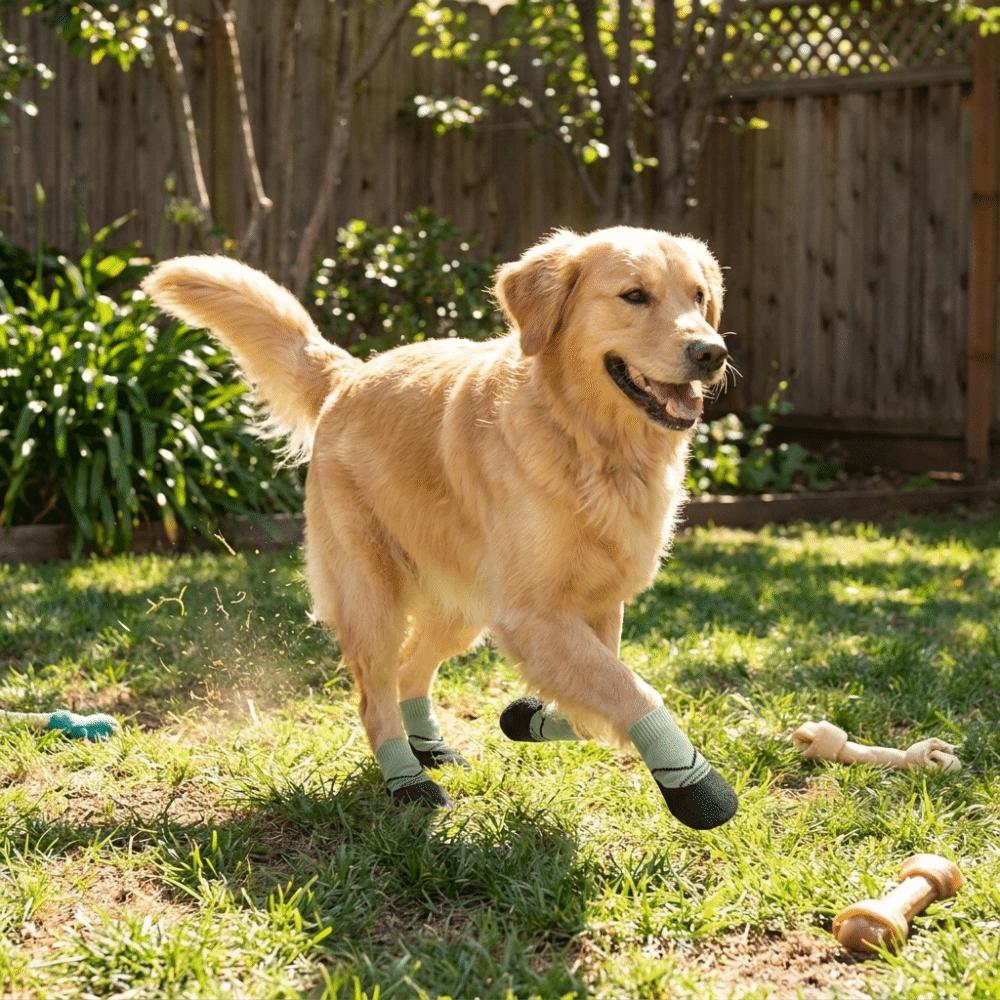 4PCS Breathable Non-slip Dog Shoes Waterproof Pet Paw Protector Soft Pet Knitted Socks Walking