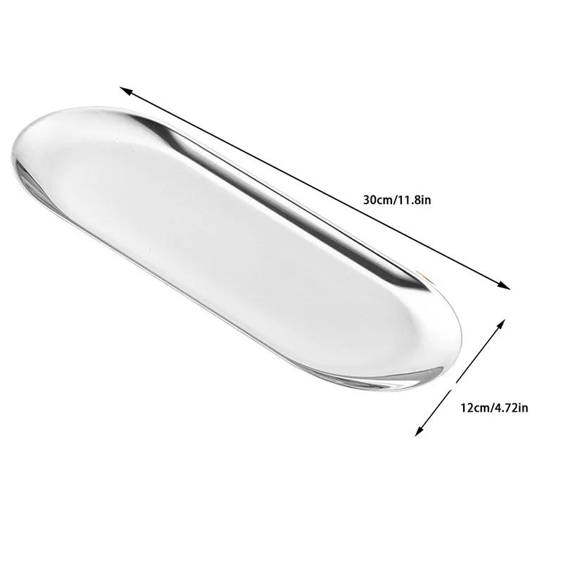 Нержавеющая сталь обеденная тарелка поднос ювелирные изделия косметика декоративные подносы органайзер закуски орехи фрукты торт держатель для хранения кухня