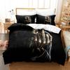 3D Printed Skull Head Bedding Set Halloween Themed Down Duvet Cover Pillowcases, 2/3 Pieces, Boys Room Horror Pattern Quilt Cover