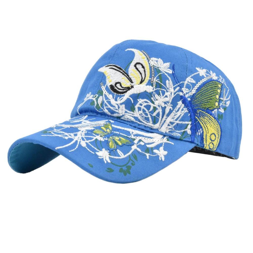 Embroidered Butterfly Baseball Cap Sequin Cotton Baseball Cap Cute Peaked Cap  Travel