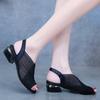 Chunk-heeled Women's Shoes Fish-mouth Breathable Sandals Plus-size Shoes