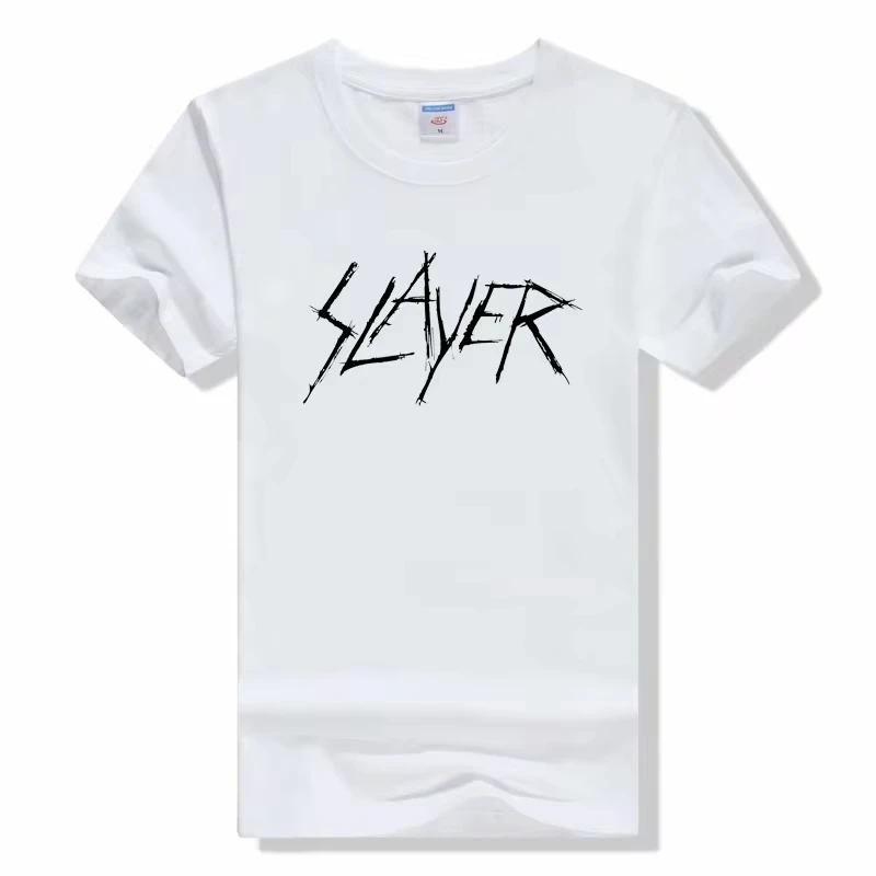 Metal Band TShirt Slayer Printed Fashion Streetwear Crew Neck Short Sleeve Tee Cotton Rock Tops High Quality Unisex