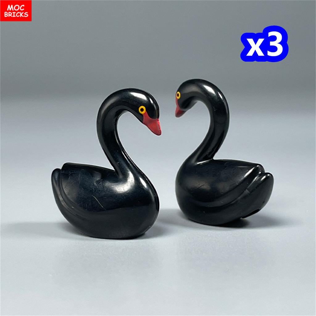 non-toxic MOC Bricks Animal Duck Swan River Lake Farm Scene View Accessories DIY Building Blocks Toys for Children Gifts