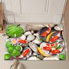 .3D Koi Fish Print Bath Rug Absorbent Memory Foam Floor Mat For Kitchen Floor Laundry Room Soft Bedroom Bedside Mat