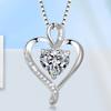 Heart Necklace Cubic Zirconia Love Heart Pendant Necklace Birthday Valentine's Day Mother's Day Jewelry Gift for Women