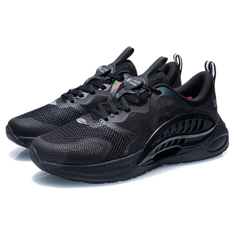 Li Ning Comet Дышащие Низкие Беговые Кроссовки Мужские Черные AGLR037-1