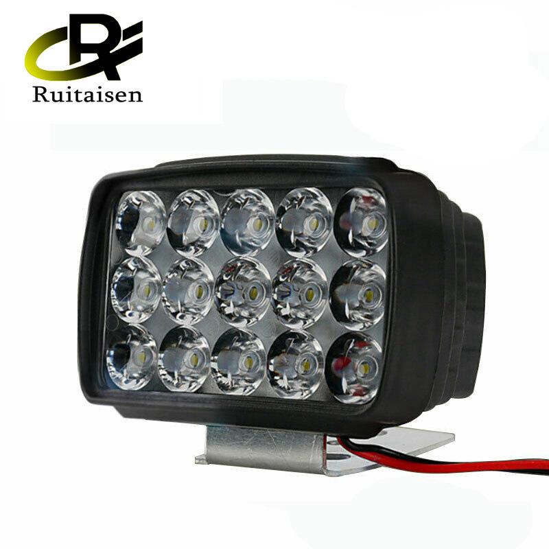 15LED 45W квадратная фара для мотоцикла, передний вспомогательный фонарь, противотуманные фары, аксессуары для мотоциклов, универсальный 12 В