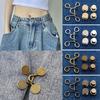 1Set Nail-Free Metal Jeans Button Snaps Detachable Pants Clips Buttons Pins Women'S Brooch Set Tighten Waist Brooches