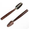 Spoon Easy Use Retro Rustproof Chinese Kitchen Gadgets Teaspoon Large Capacity Chinese Knot Pattern Black Sandalwood Tea Scoop