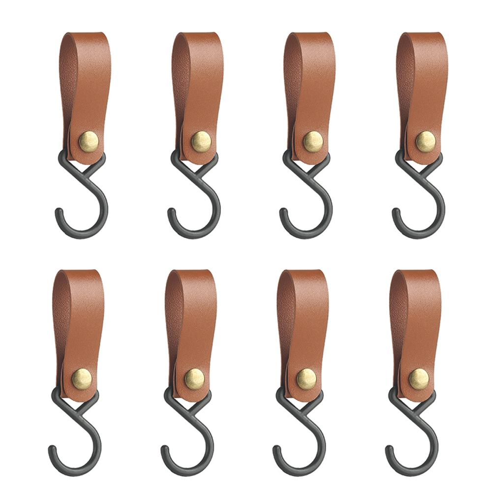 Портативный уличный крючок, S-образный крючок для кемпинга, пикника, подвесной крючок из искусственной кожи, брелок для ключей, стеллаж для хранения, полка