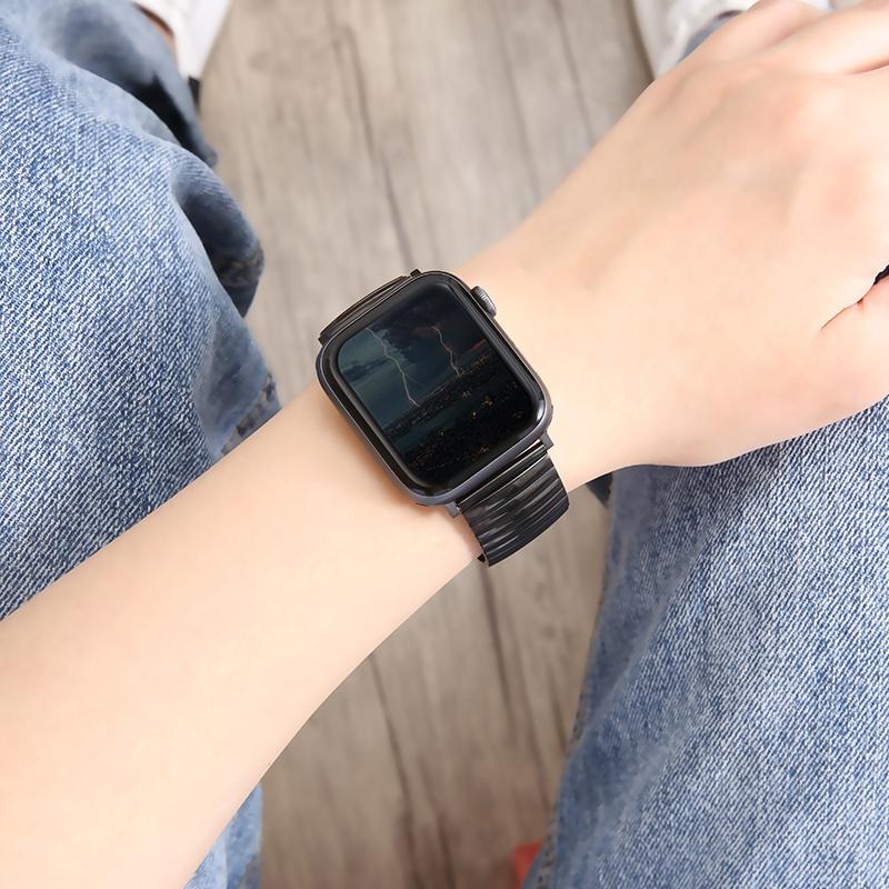Эластичный металлический ремешок для Apple Watch Ultra 49 мм 8 7 45 мм 41 мм браслет из нержавеющей стали для iWatch 6 5 4 3 SE 44 мм 42 мм 40 мм