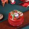 1Pcs Christmas Tinplate Round Candy Tin Can Candle Jars With Lid Candle Container Empty Box Cookie Candy Storage Gift Case