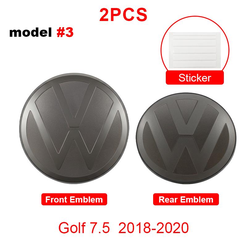 T242pcs Front and Rear Emblem For VW Volkswagen Golf 6/Golf 7/Golf 7.5/Golf 8 Not Affect ACC Modified Black Label Flat Mirror CoverVSOA1