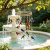 Artistic Porch Hanging Decorations Graceful Bird Wind Chime, Stained Outdoor Sun Catcher Windchime, Colorful Yard Spiritual Peace Meditation