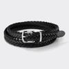 Leather Mesh Narrow Long Belt